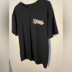 5 Seconds Of Summer Black Tee with White Logo